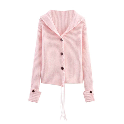 Women's Hooded Ribbon Sweater Coat