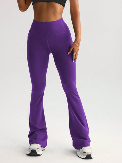 High Waist T-line Yoga Wide-leg Pants With Pockets