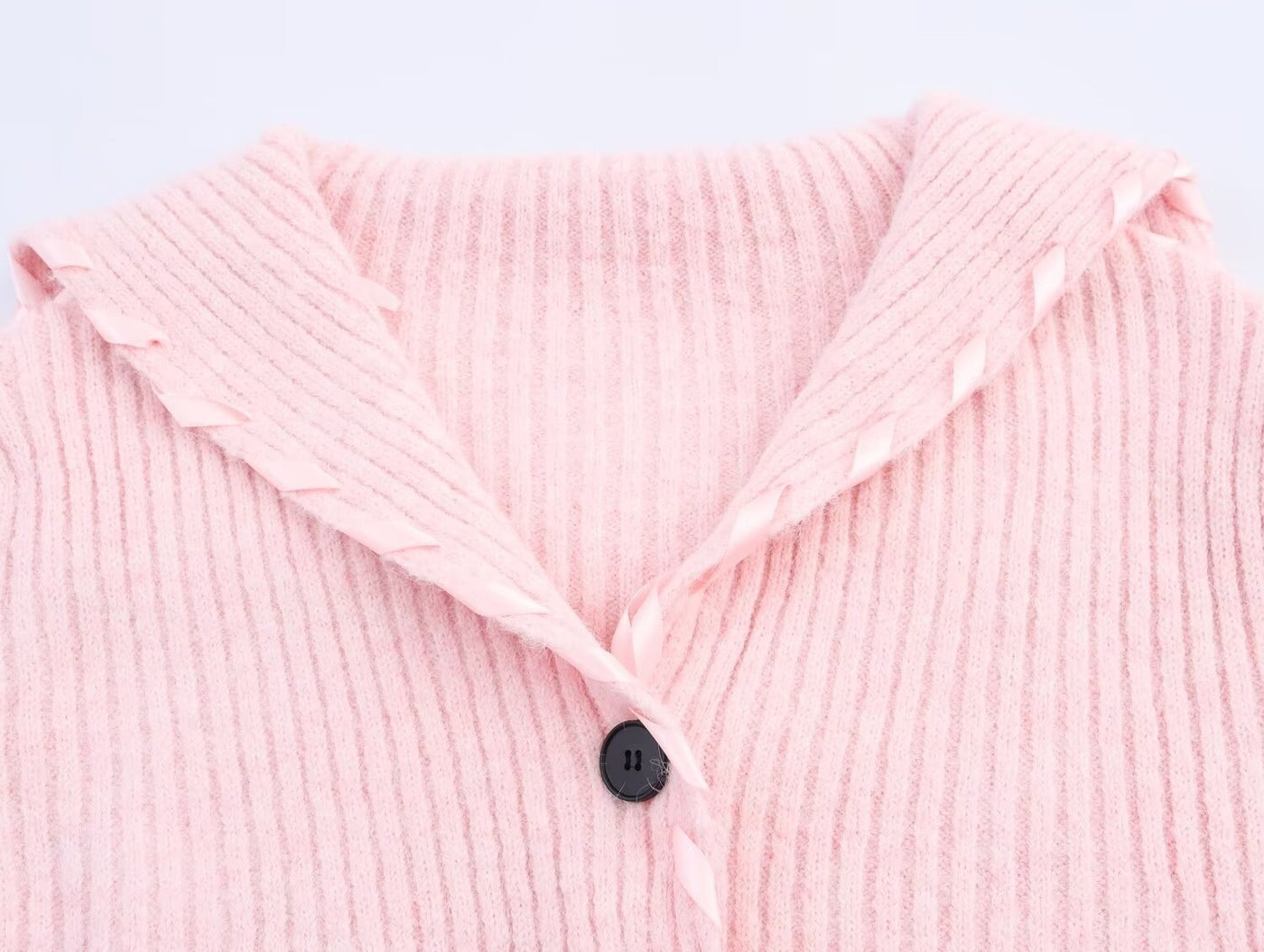 Women's Hooded Ribbon Sweater Coat