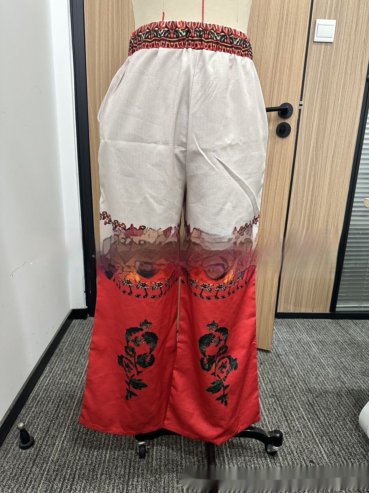 Vintage Printed Women's Fashionable Long Trousers