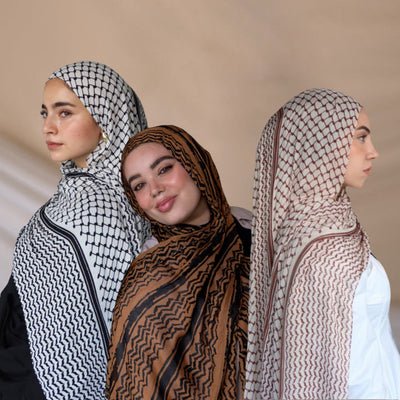 Arabic Chiffon Printed Plaid Scarf