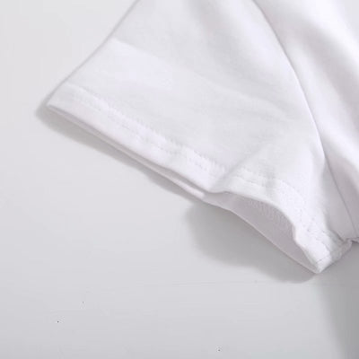 American Retro Pattern Printed Cotton Short Sleeves