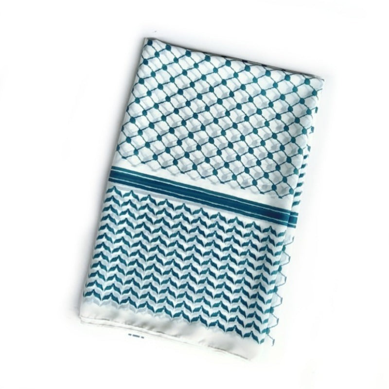 Arabic Chiffon Printed Plaid Scarf