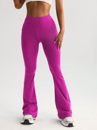 High Waist T-line Yoga Wide-leg Pants With Pockets