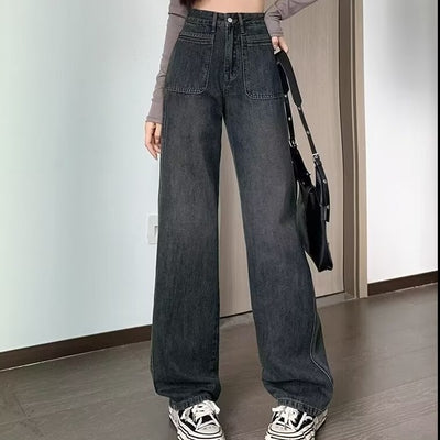 New Loose Slimming Drape Small Straight High Waist Mop Pants