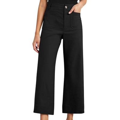 High Waist Slimming Casual Women's Cropped Wide-leg Pants