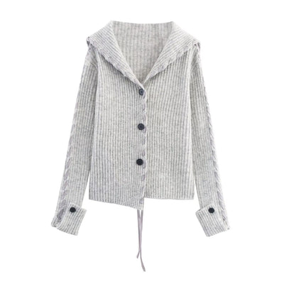Women's Hooded Ribbon Sweater Coat
