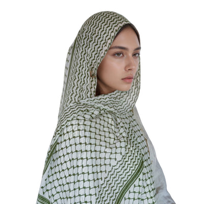 Arabic Chiffon Printed Plaid Scarf