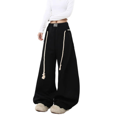 Retro Profile Wide Leg Machete Sports Pants Female