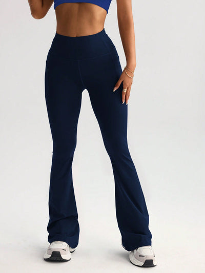 High Waist T-line Yoga Wide-leg Pants With Pockets